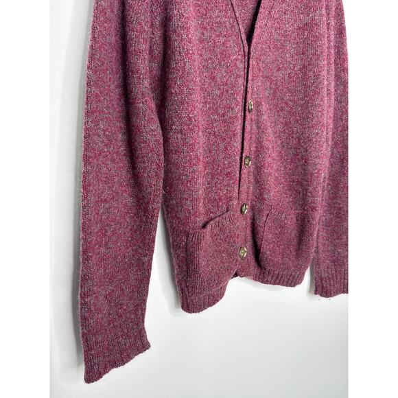 Vintage Jantzen Made USA Burgundy Wool Blend Button Up grandpa Cardigan large - Picture 10 of 16